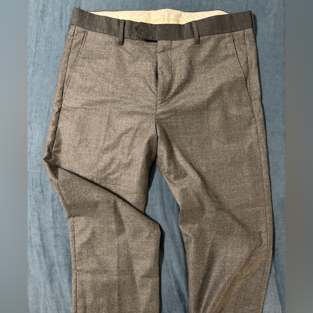 Acne Studios Grey Pure Wool flat front dress pants - like new